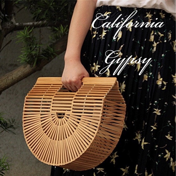 Bohemian hippie festival bamboo bag - Picture 5 of 7